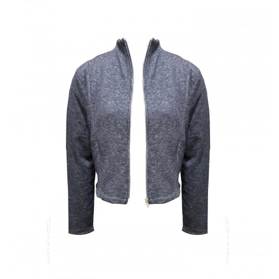 Casual Black Short Winter Crop Jacket For Women, Size - L