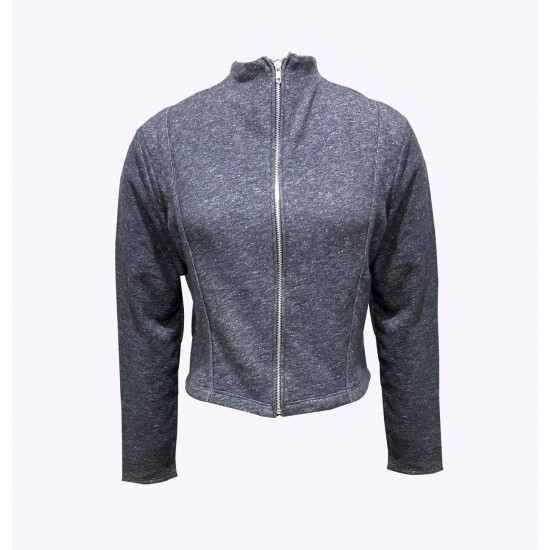 Casual Black Short Winter Crop Jacket For Women, Size - L