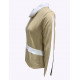 Beautiful Mustard And White Color Blocked Pullover (Sweater) For Women, Size - L