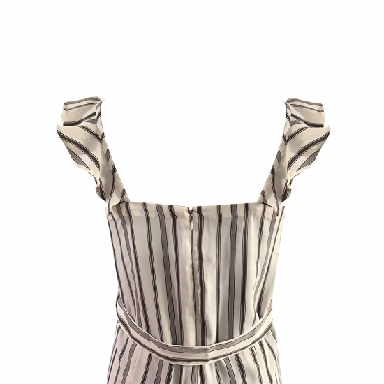 Women's White Black Stripes Maxi Jumpsuit | Size: M, L, XL   