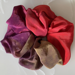 Pack Of 2 Gorgeous Multicolored Scrunchies,  Hair Accessories, Elastic Ties For Women