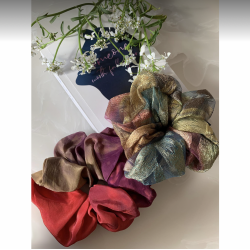 Pack Of 2 Gorgeous Multicolored Scrunchies,  Hair Accessories, Elastic Ties For Women