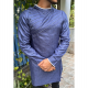 Blue Fancy Design Linen Fabric Long Kurta For Men