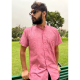 Pink Half Sleeve Linen Shirt For Men 