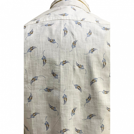 White Printed Cotton Formal Shirt For Men, Unique Modern/Contemporary Fashion