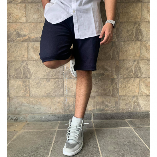 Semi Formal Regular Fit Cotton Denim Shorts For Men