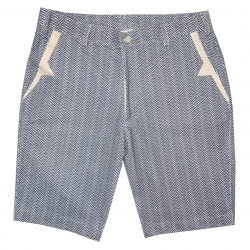 Blue-White Color Blocked Cotton Shorts For Men