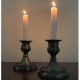 Aluminium Candle Holders With Embossed Design, Set Of 2