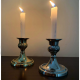 Aluminium Candle Holders With Embossed Design, Set Of 2