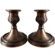 Aluminium Candle Holders With Embossed Design, Set Of 2