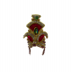 Fancy Pink, Red & Green Embellished Laddu Gopal Dress Along With Mukut & Necklace Set, SIZE - 3/4