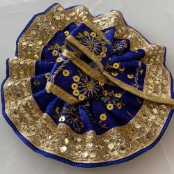 Navy Blue Laddu Gopal Dress With Golden Lace, Sizes Available - 0, 1, 2, 3, 4, 5, 6