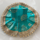 Stunning Turquoise Dress With Golden Lace For Laddu Gopal, Size - 3