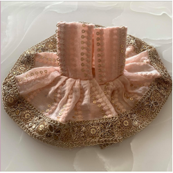 Beautiful Light Pink & Golden Lace Dress For Laddu Gopal, Size - 2