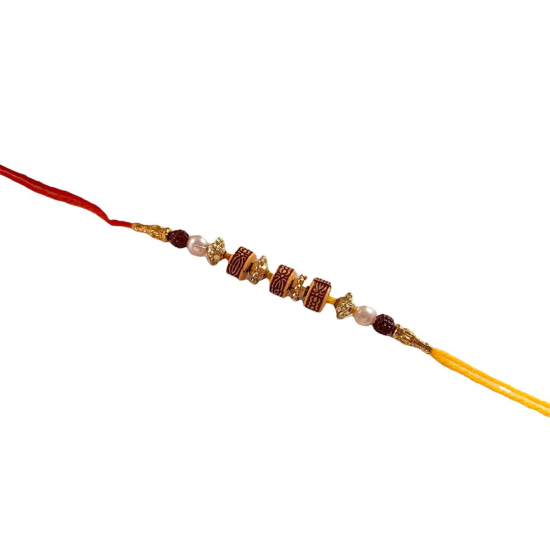 Brown Rakhi With Small Rudraksh For Bhaiya / Bhai For Rakshabandhan, Sacred Threads For Brother