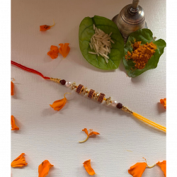 Brown Rakhi With Small Rudraksh For Bhaiya / Bhai For Rakshabandhan, Sacred Threads For Brother