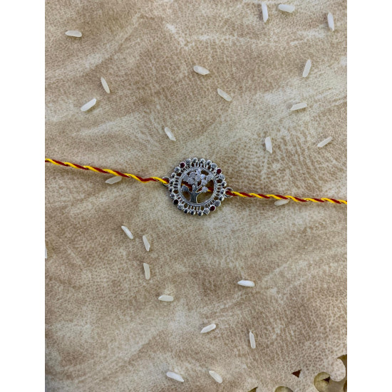 A Silver Tree Of Life Rakhi For Brother For Rakshabandhan