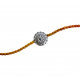 A Silver Sphere Floral Rakhi For Rakshabandhan; Rakhi For Brother