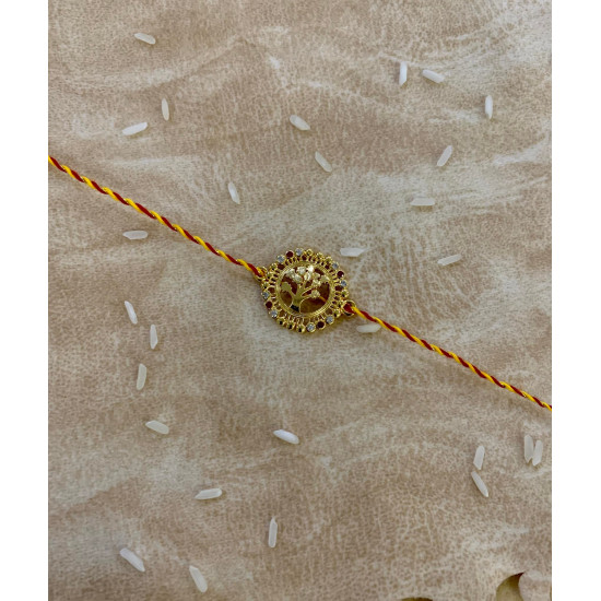 A Silver (Gold-Plated) Tree Of Life Rakhi For Brother For Rakshabandhan 