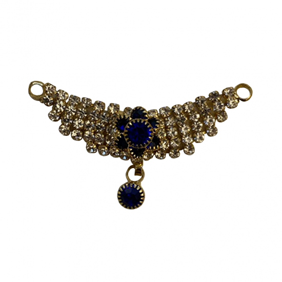 Silver Embroidered Dress With Peacock Colours For Laddu Gopal Along With Heavy Mukut & Necklace Set, SIZE - 0.