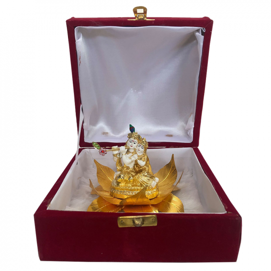 Krishna Radha Idol Gift Pack Statue 4"- Resin White