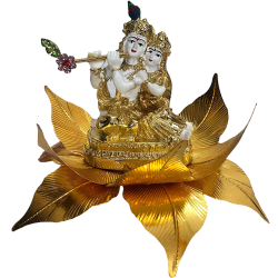 Krishna Radha Idol Gift Pack Statue 4"- Resin White