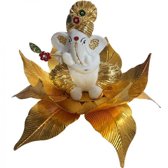 Ganesha Ganpati Idol Gift Pack Statue 4"- White