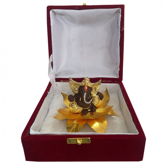 Ganesha Ganpati Idol Gift Pack Statue 4"- Resin Brown