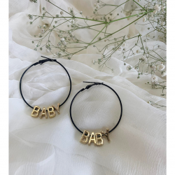Fancy Hoop Earrings With Letters B-A-B-Y, Statement Earrings For Women/Girls; Earrings With Word BABY
