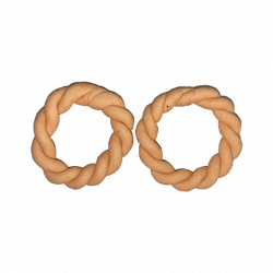 Handmade Peach Twisted Polymer Clay Hoop Earrings For Women/Girls