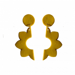 Handmade Half Flower Dangler Drop Polymer Clay Earrings For Women/Girls