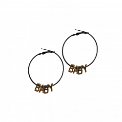 Fancy Hoop Earrings With Letters B-A-B-Y, Statement Earrings For Women/Girls; Earrings With Word BABY