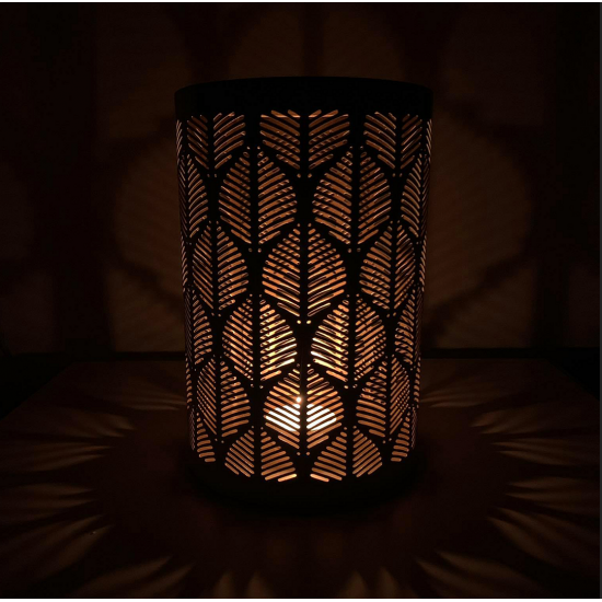 Moroccan Tea Light Holders With Beautiful Leaf Pattern ; Size - 7.25 x 5 (inches)