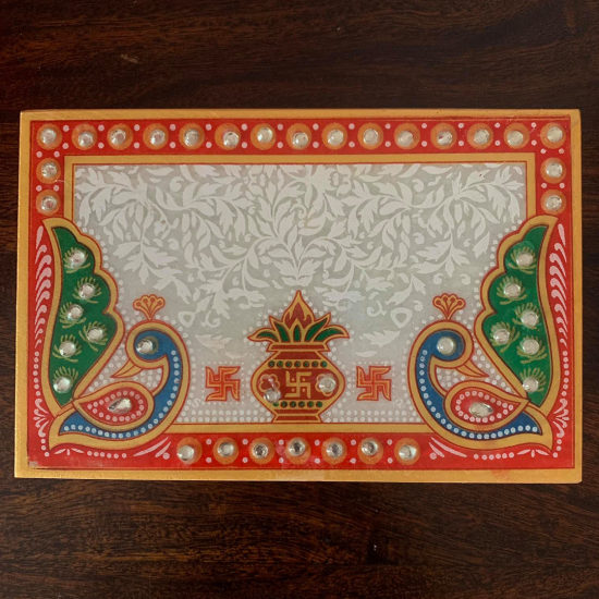 Combo of Laxmi Ganesh Ji With Marble Chowki, Holy Idol For Home, Meenakari Work