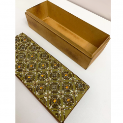 Golden Hand-Crafted Multi-purpose Storage / Decorative Box for Gifting  Size - L x W x H - 12 x 4.5 x 3 inches