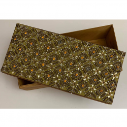 Golden Hand-Crafted Multi-purpose Storage / Decorative Box for Gifting , Size - L x W x H - 13 x 6 x 4 Inches